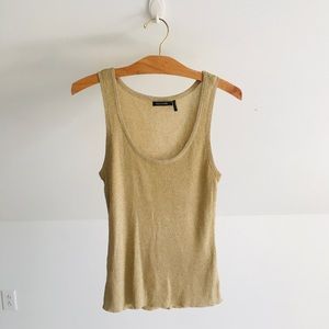 Gold Shimmering Tank Top Daisy Fuentes